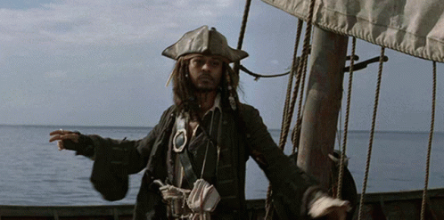 A meme of Jack Sparrow removing his captain’s hat from his head and placing it over his heart in an expression of acknowledgment.